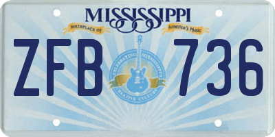 MS license plate ZFB736