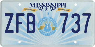 MS license plate ZFB737