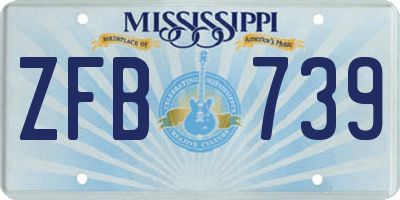 MS license plate ZFB739