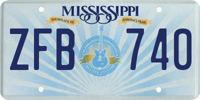 MS license plate ZFB740