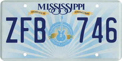 MS license plate ZFB746