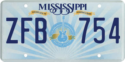 MS license plate ZFB754
