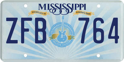 MS license plate ZFB764