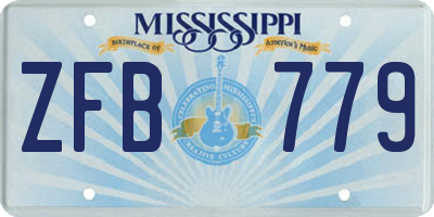 MS license plate ZFB779