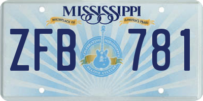 MS license plate ZFB781