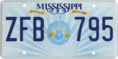 MS license plate ZFB795