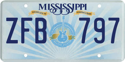 MS license plate ZFB797