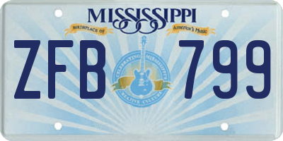 MS license plate ZFB799
