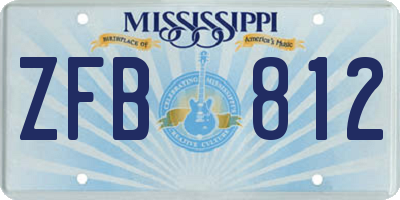 MS license plate ZFB812