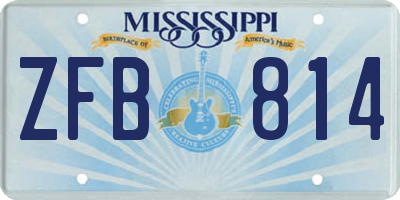 MS license plate ZFB814