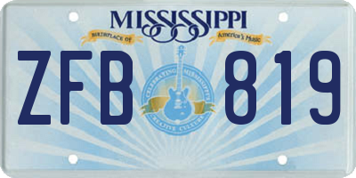 MS license plate ZFB819