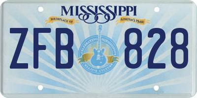 MS license plate ZFB828