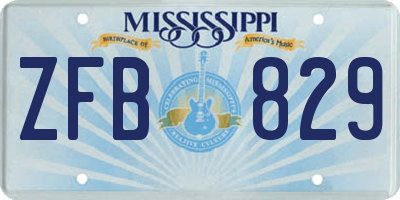 MS license plate ZFB829