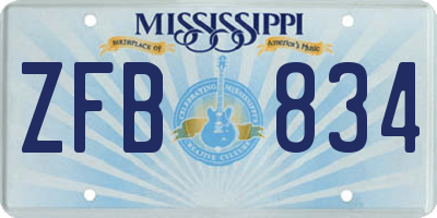 MS license plate ZFB834