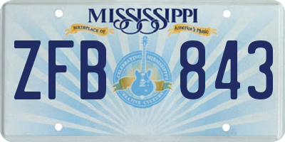 MS license plate ZFB843