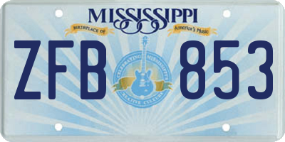MS license plate ZFB853