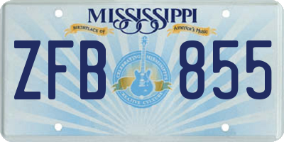 MS license plate ZFB855