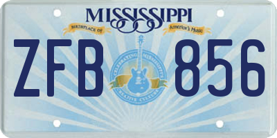 MS license plate ZFB856