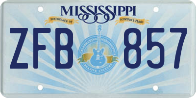 MS license plate ZFB857