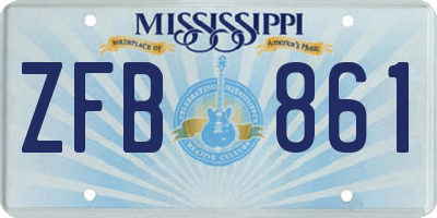 MS license plate ZFB861