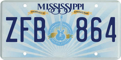 MS license plate ZFB864