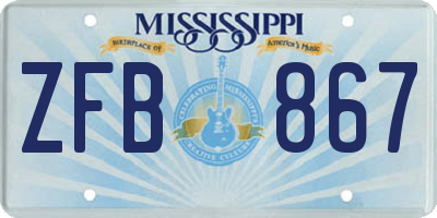 MS license plate ZFB867
