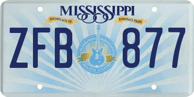 MS license plate ZFB877