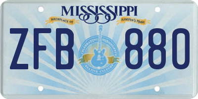 MS license plate ZFB880