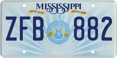 MS license plate ZFB882