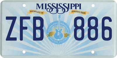 MS license plate ZFB886