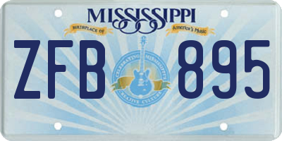 MS license plate ZFB895
