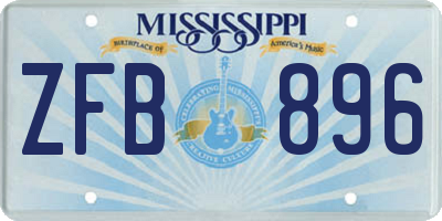 MS license plate ZFB896