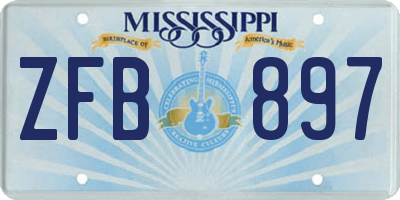 MS license plate ZFB897