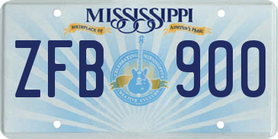 MS license plate ZFB900