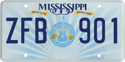 MS license plate ZFB901