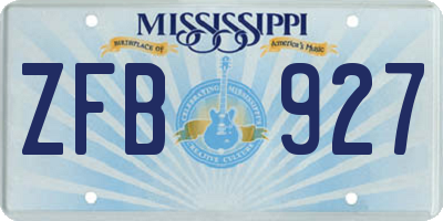 MS license plate ZFB927