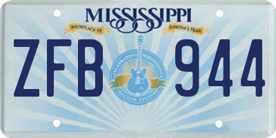 MS license plate ZFB944
