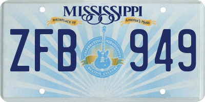 MS license plate ZFB949