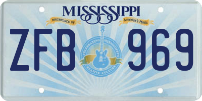 MS license plate ZFB969