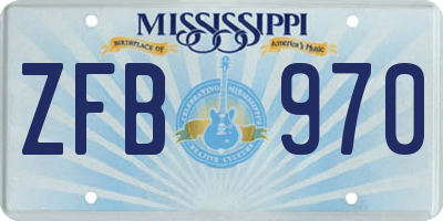 MS license plate ZFB970