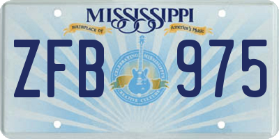 MS license plate ZFB975