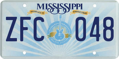 MS license plate ZFC048