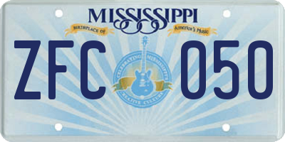 MS license plate ZFC050