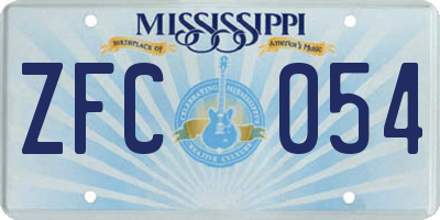 MS license plate ZFC054