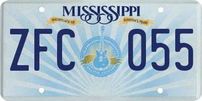 MS license plate ZFC055