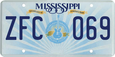 MS license plate ZFC069