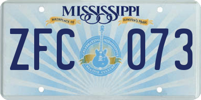 MS license plate ZFC073