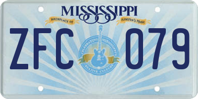MS license plate ZFC079