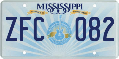 MS license plate ZFC082