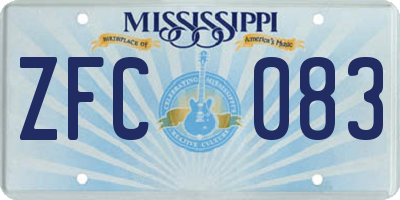 MS license plate ZFC083